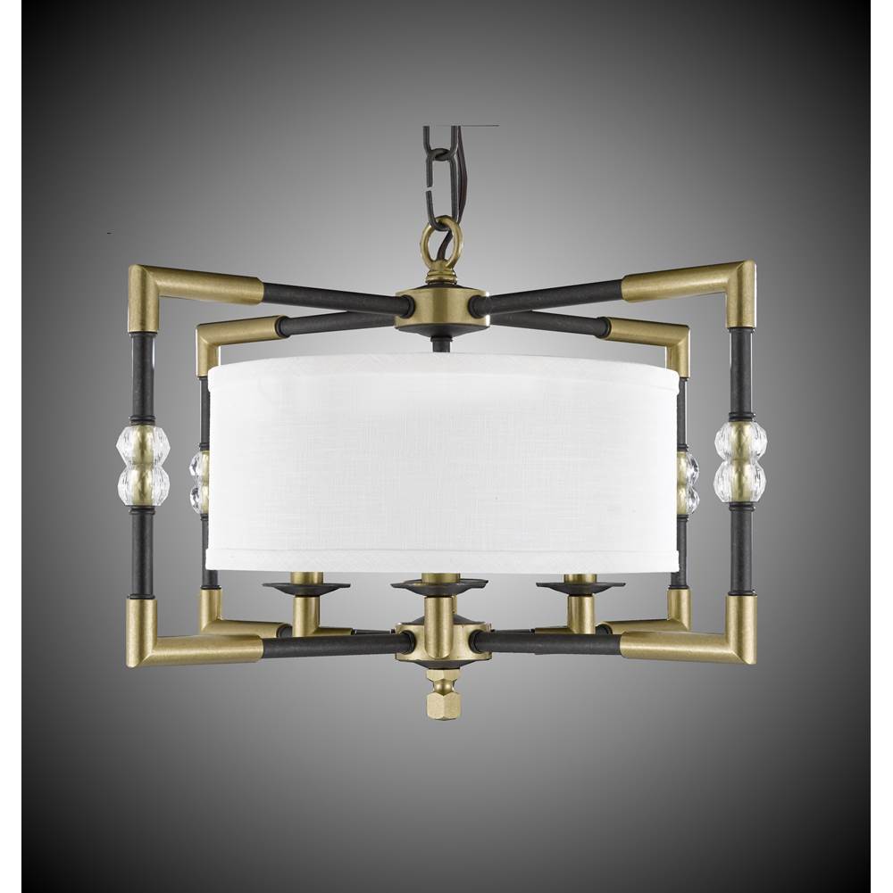 American Brass And Crystal 4 Light Magro Drum Shade Chandelier