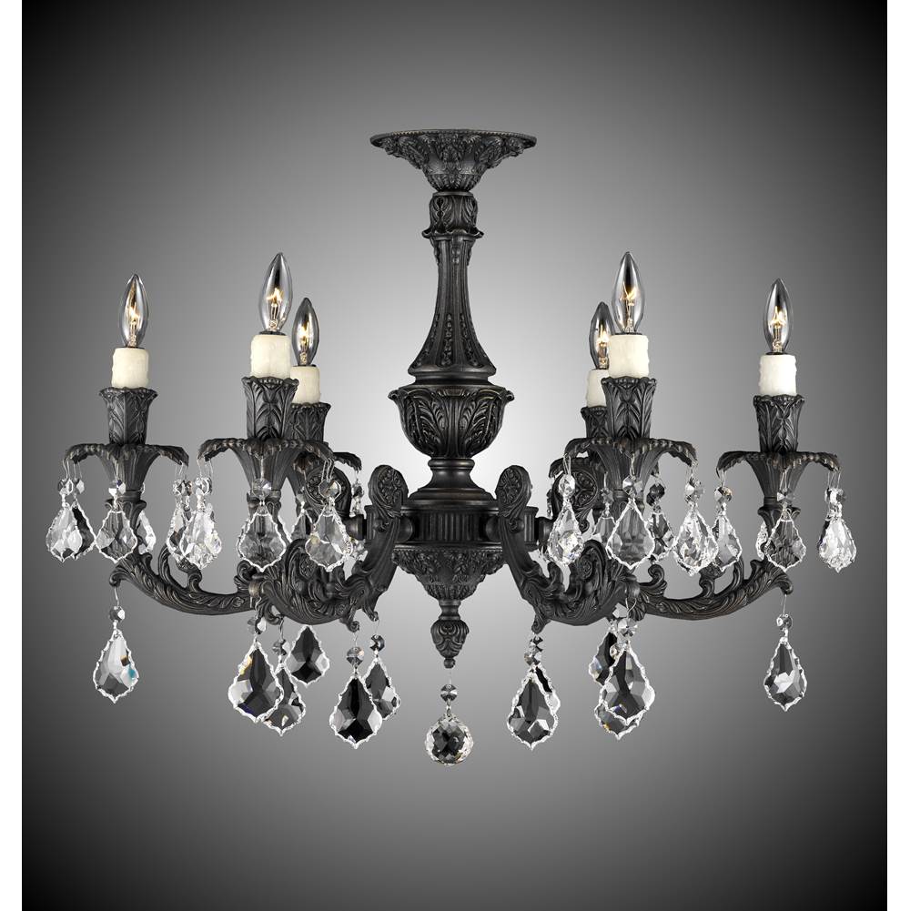 American Brass And Crystal 6 Light Finisterra Flush Mount
