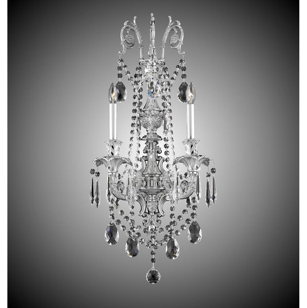 American Brass And Crystal 2 Light Finisterra with draping Empire Wall Sconce