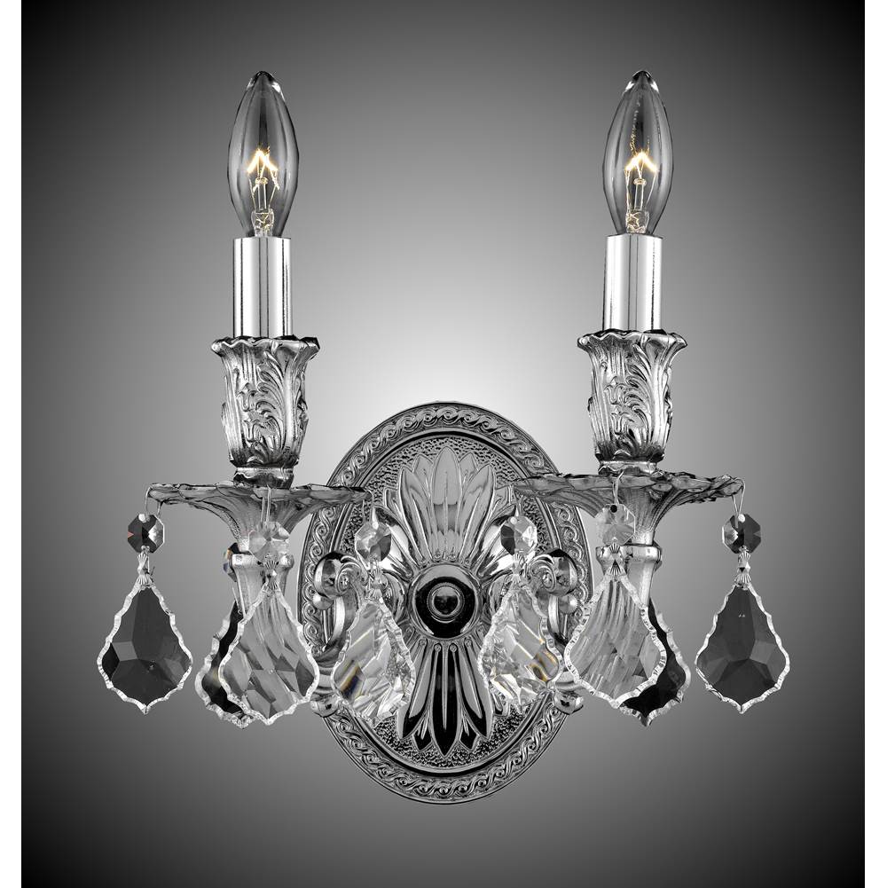 American Brass And Crystal 2 Light Circular Wall Sconce