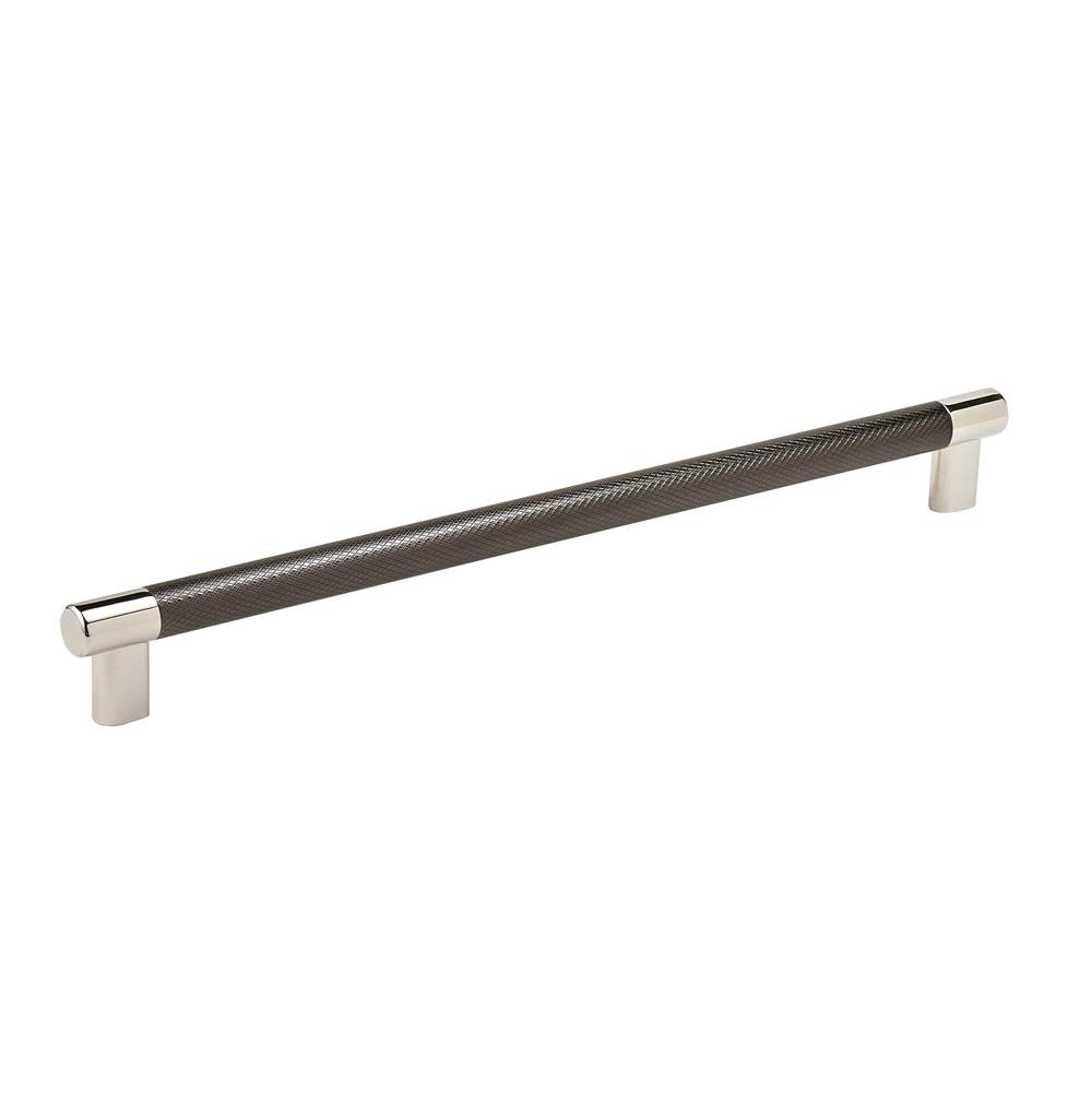 Amerock Esquire 12-5/8 in (320 mm) Center-to-Center Polished Nickel/Gunmetal Cabinet Pull