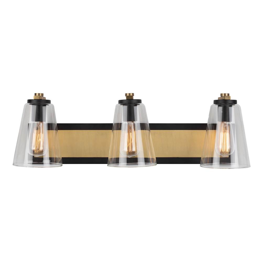 Artcraft Treviso Collection 1-Light Sconce, Black and Brass
