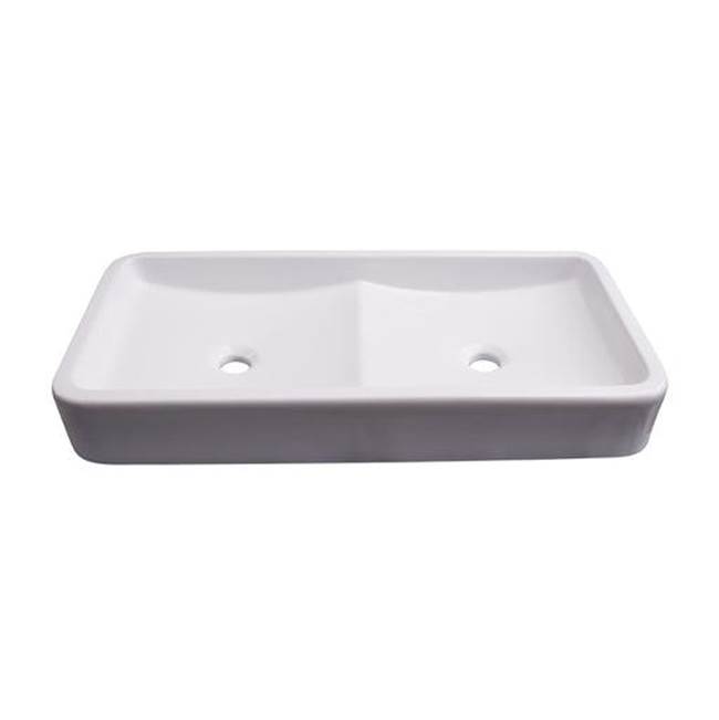 Barclay Rosalie Above Counter 31-1/2''Dbl Bowl, 1 Fct Hole Each, WH