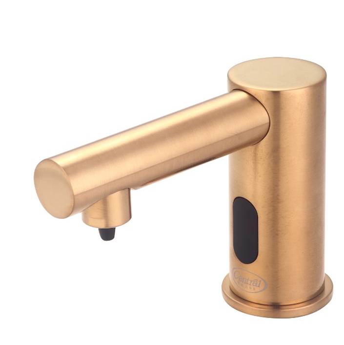 Central Brass Sensor-1-Hole Deck Mount Soap Dispenser-PVD Brushed Gold