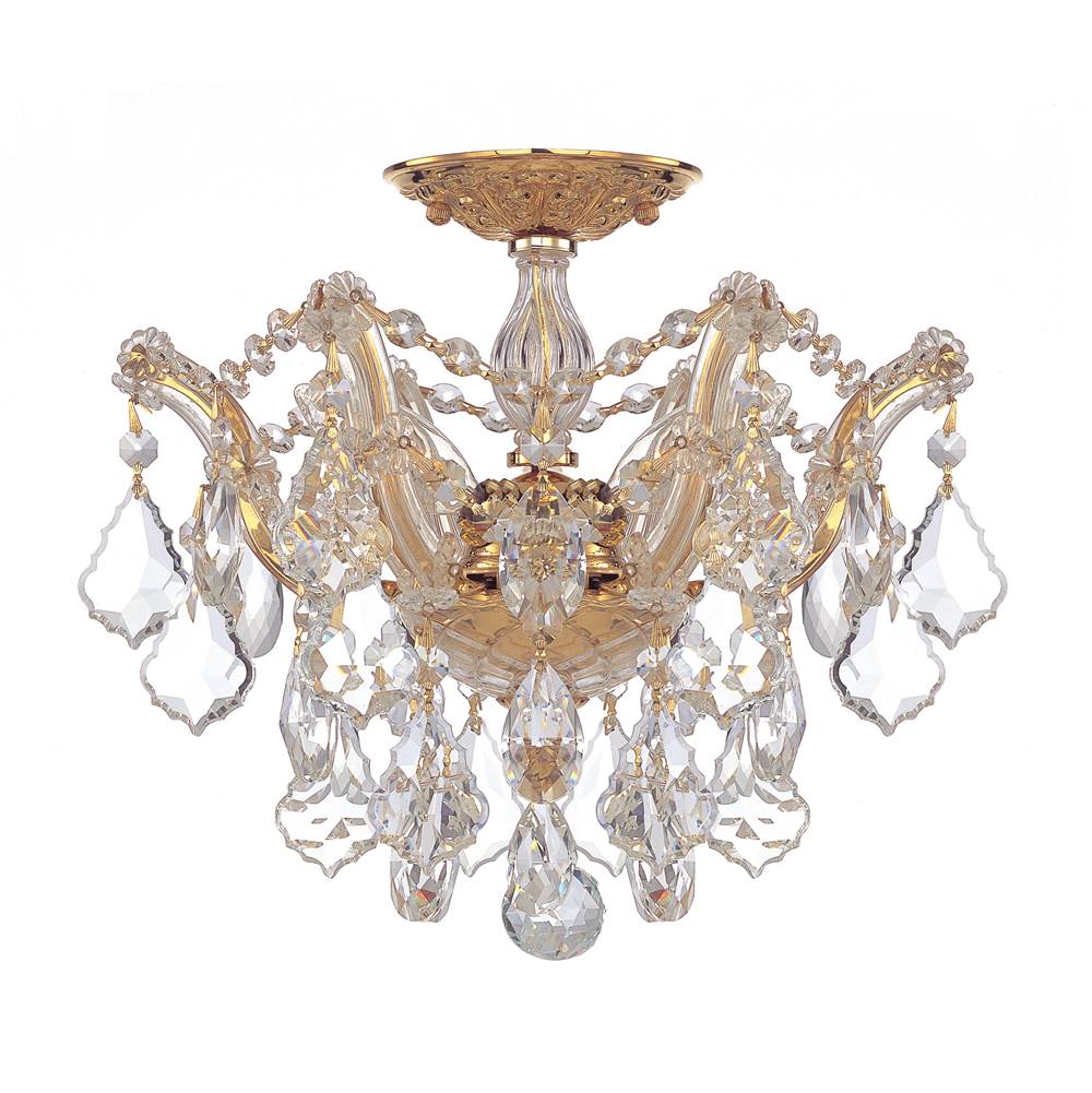 Crystorama Maria Theresa 3 Light Spectra Crystal Gold Ceiling Mount