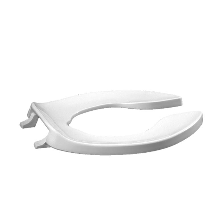 Centoco Luxury Plastic Toilet Seat, Open Front Less Cover, White, Elongated Bowl