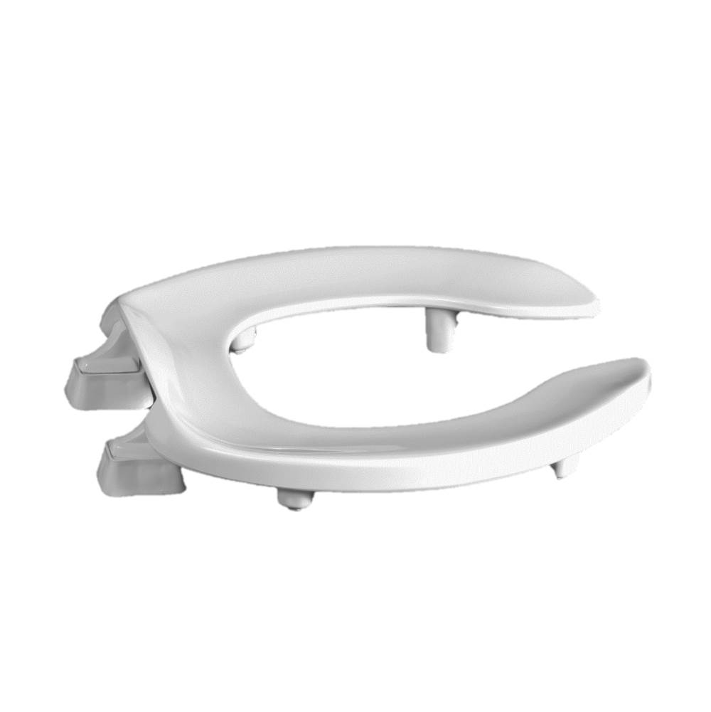 Centoco Luxury 2'' Ada Compliant Plastic Toilet Seat, Open Front Less Cover, White, Regular Bowl