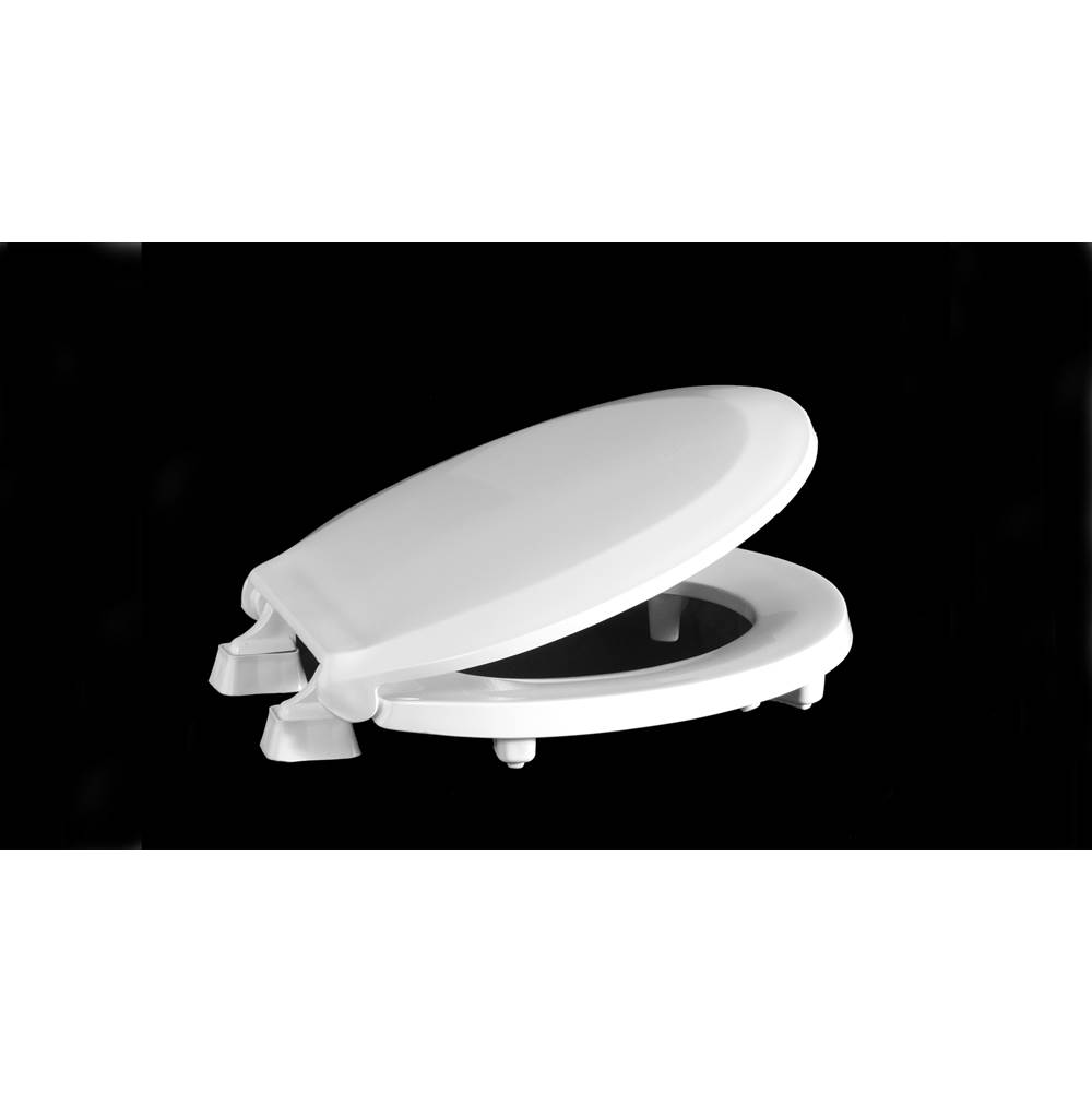 Centoco Luxury 2'' Ada Compliant Plastic Toilet Seat, Closed Front With Cover, White, Regular Bowl
