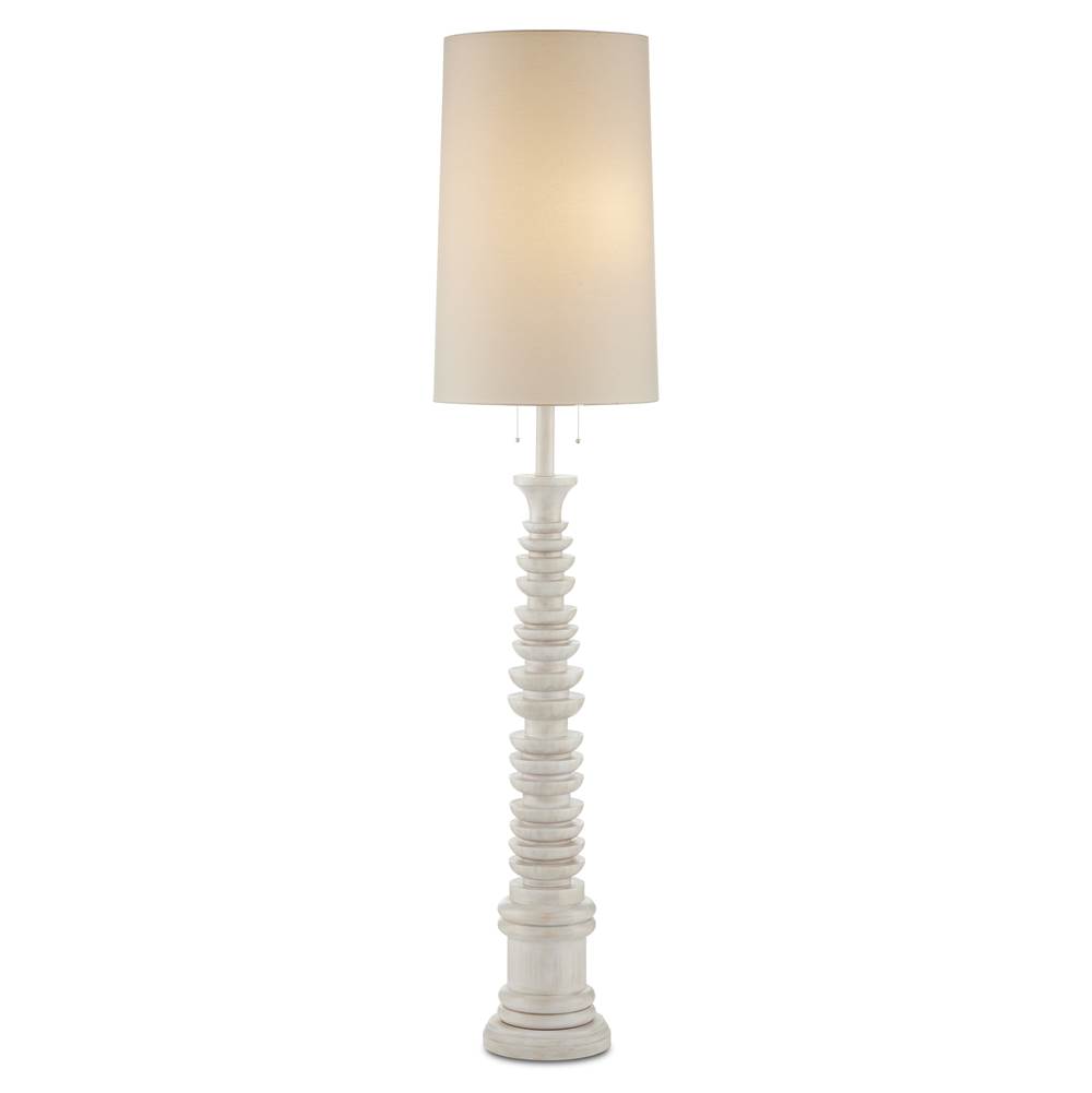 Currey And Company Malayan White Floor Lamp