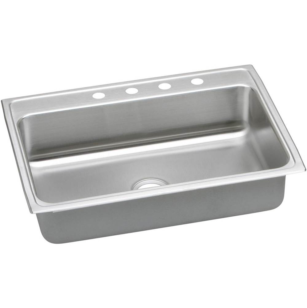 Elkay Lustertone Classic Stainless Steel 31'' x 22'' x 5-1/2'', 2-Hole Single Bowl Drop-in ADA Sink with Quick-clip