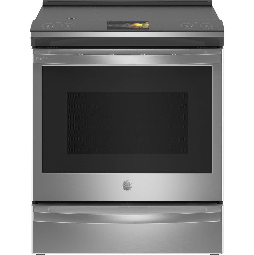 GE Profile Series 30'' Smart Slide-In Front-Control Induction Fingerprint Resistant Range With In Oven Camera