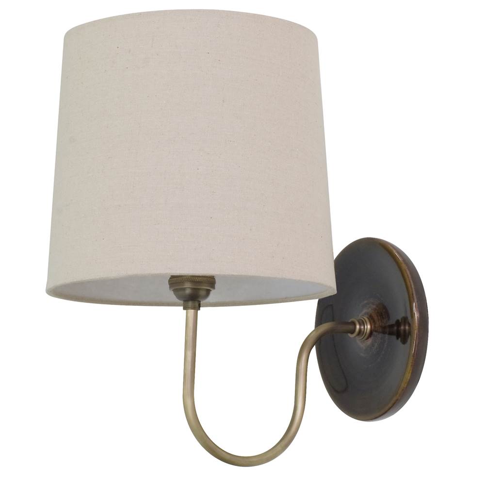 House Of Troy Scatchard Wall Lamp in Brown Gloss with Antique Brass Accents