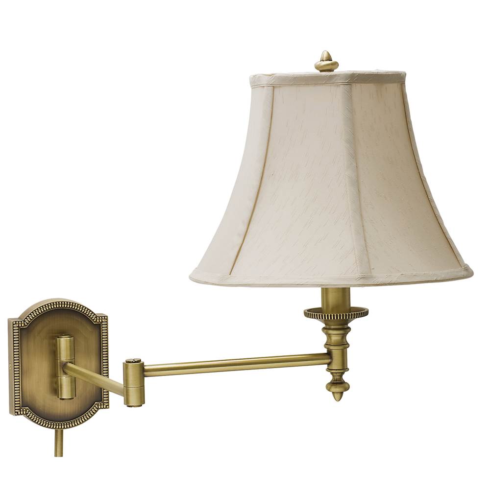House Of Troy Wall Swing Arm Lamp in Antique Brass