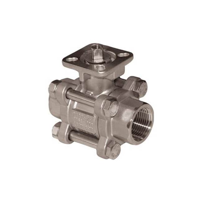 Jomar International LTD Stainless Steel, 3 Piece 4 Bolt, Full Port, Threaded Connection, 1000 Wog With Iso Mounting Pad 3''
