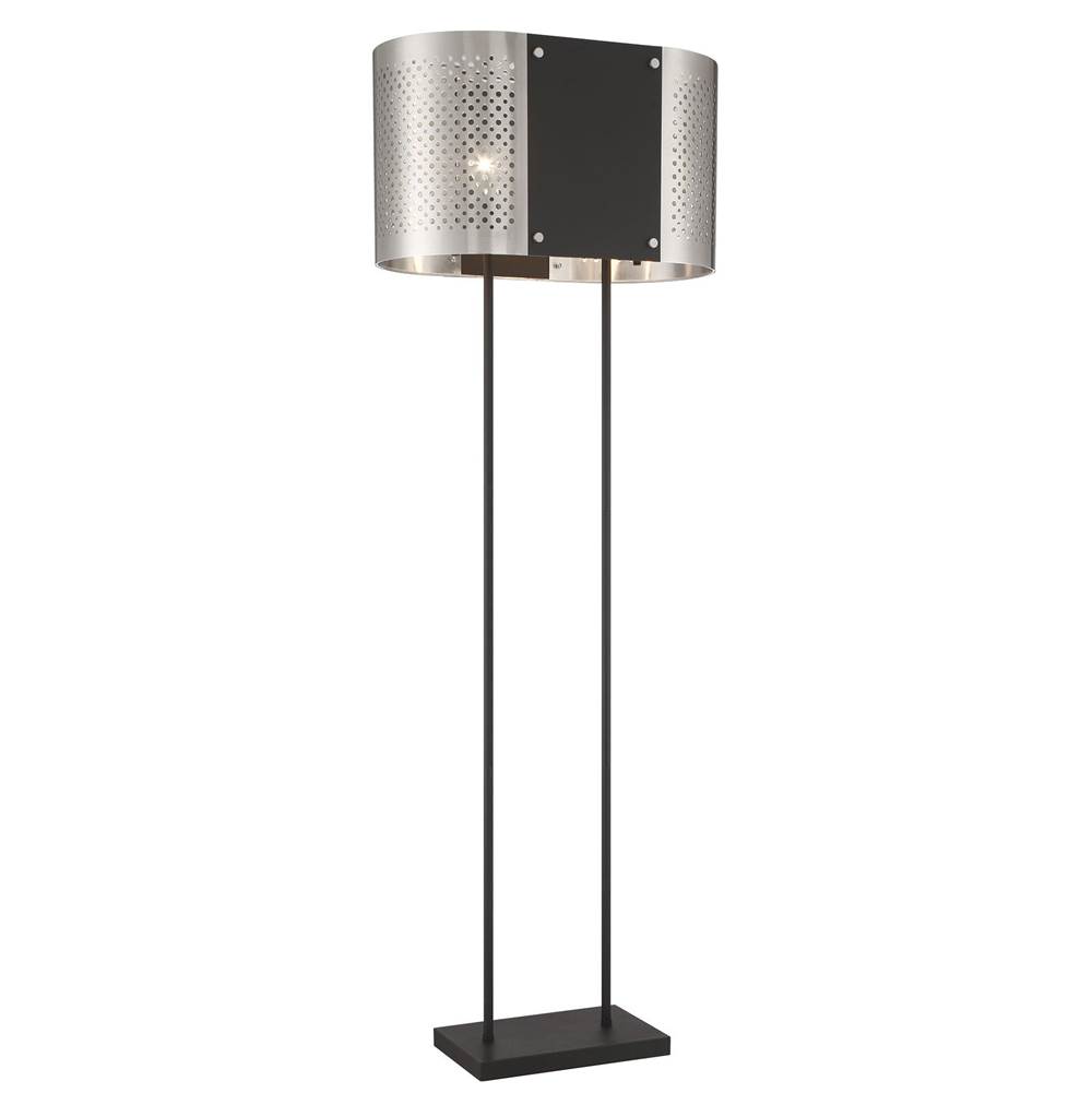 George Kovacs Noho By Robin Baron 2-Light Brushed Nickel and Sand Coal Floor Lamp