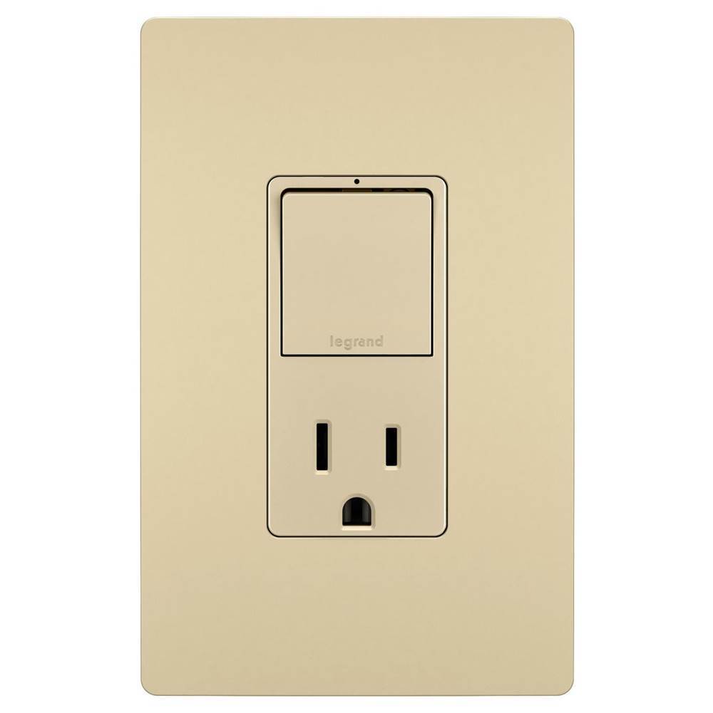 Legrand radiant Single-Pole/3-Way Switch with 15A Tamper-Resistant Outlet, Ivory