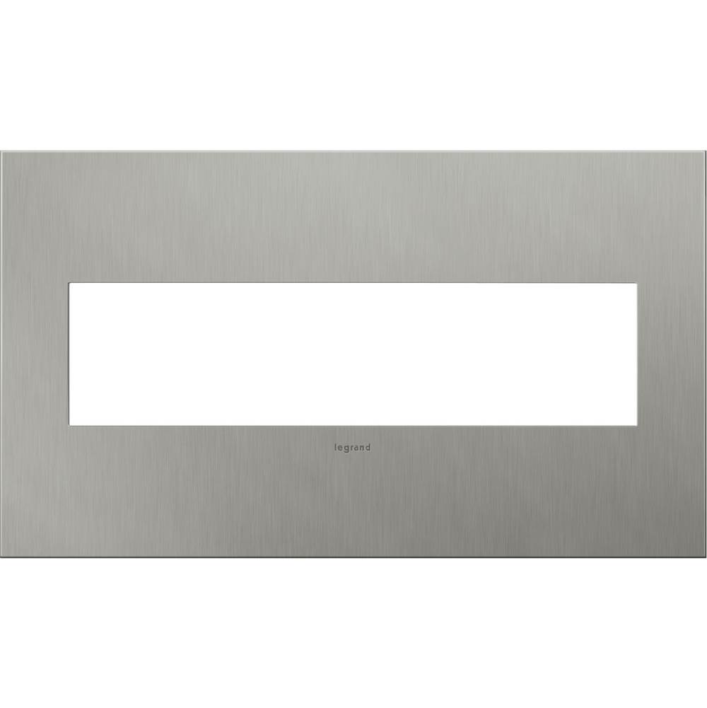 Legrand Brushed Stainless Steel, 4-Gang Wall Plate