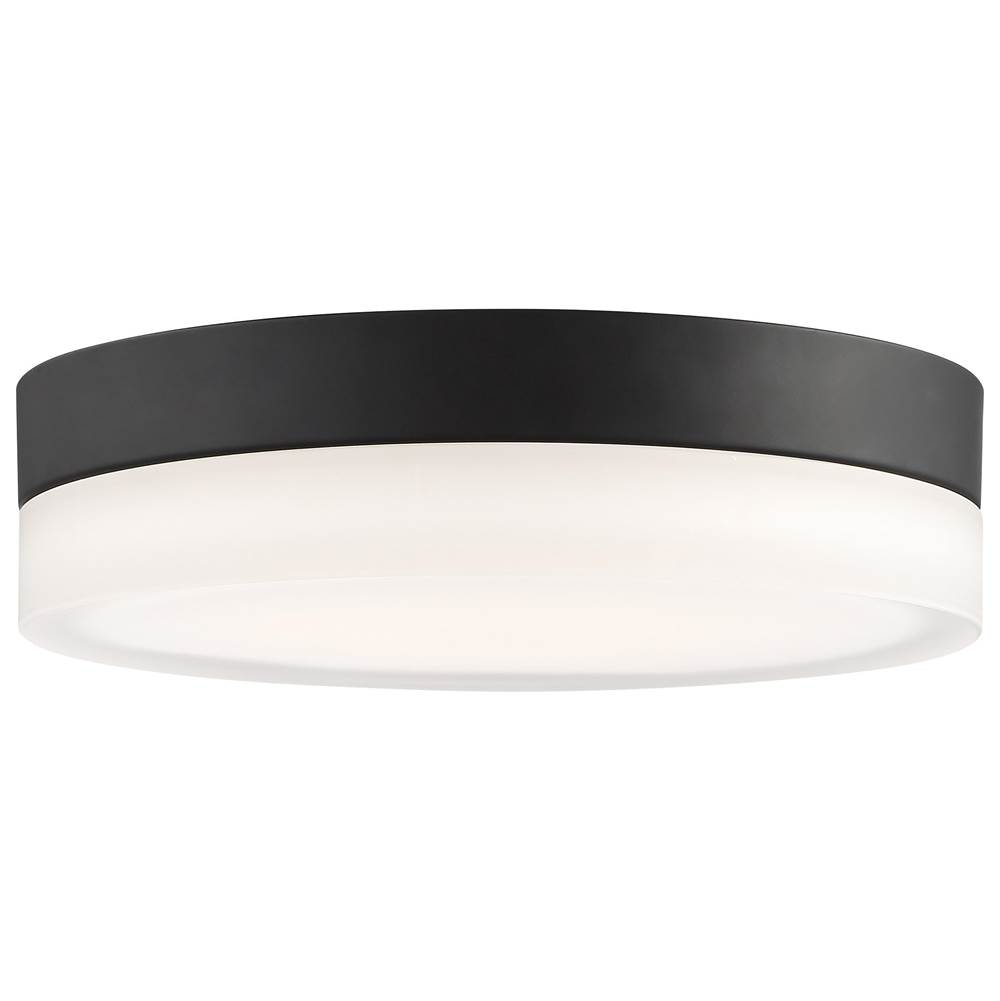 Nuvo Pi; 11 Inch LED Flush Mount; Black Finish; Frosted Etched Glass; CCT Selectable; 120 Volts