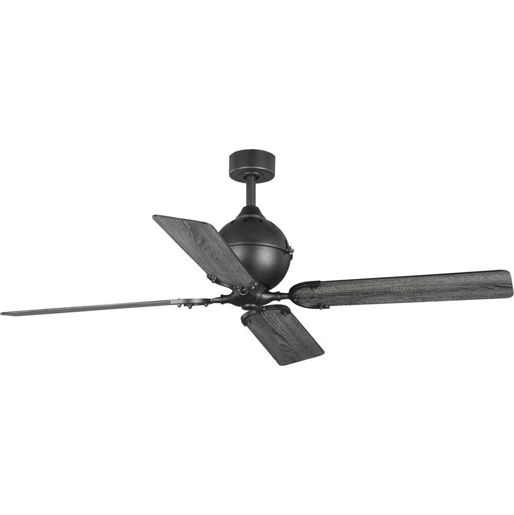 Progress Lighting Royer Collection 56'' Four-Blade Forged Black Ceiling Fan