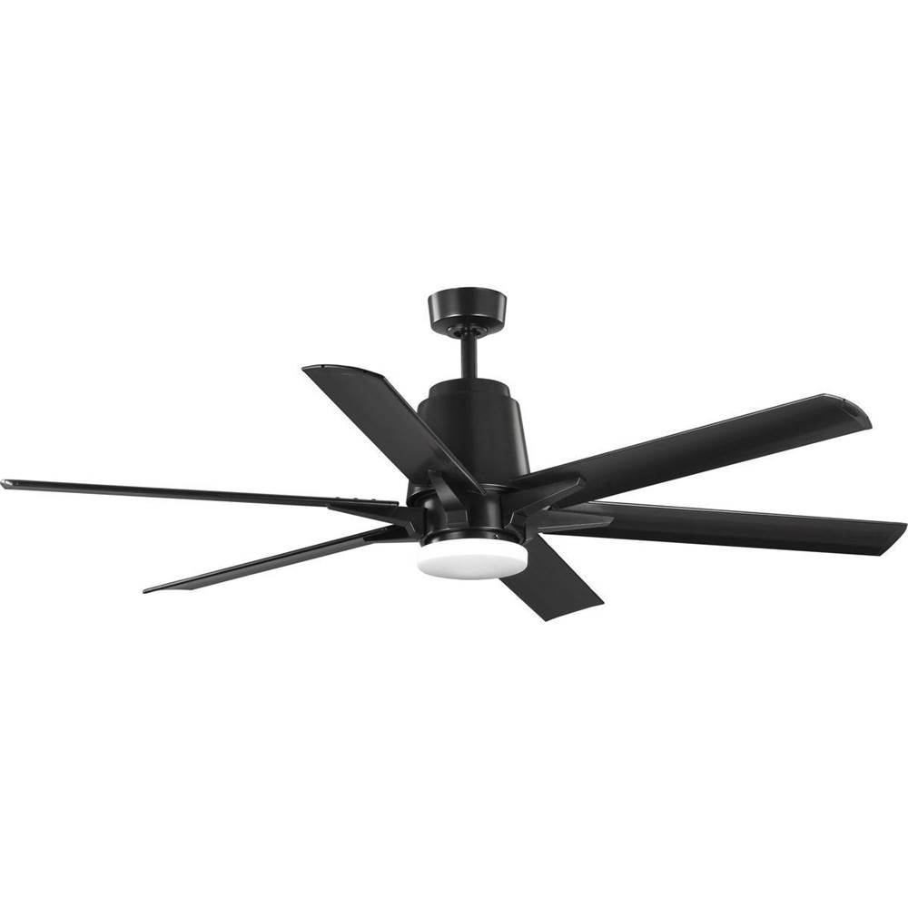 Progress Lighting Arlo Collection 60'' Indoor/Outdoor Six-Blade Black Ceiling Fan