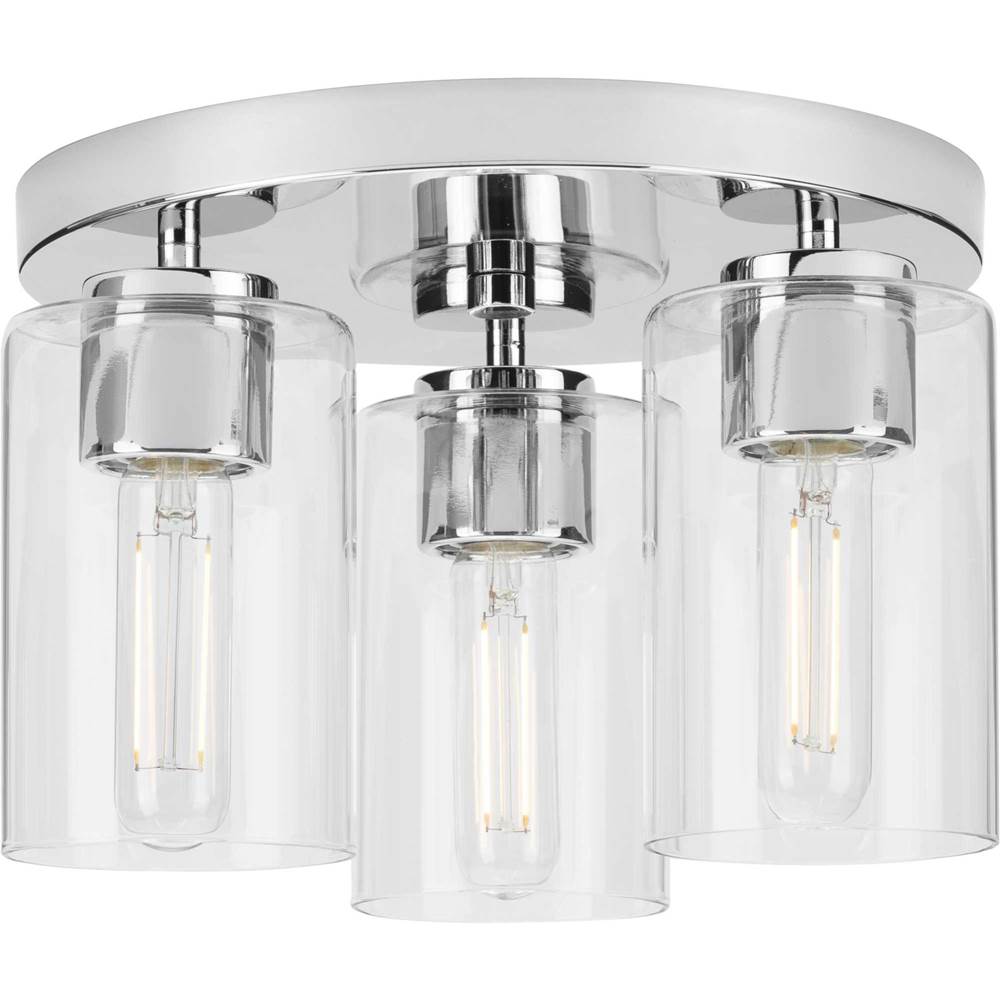 Progress Lighting Cofield Collection 12. in Three-Light Polished Chrome Transitional Flush Mount
