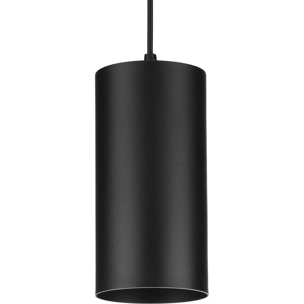 Progress Lighting 6''  Black Outdoor Aluminum Cylinder Cord-Mount Hanging Light