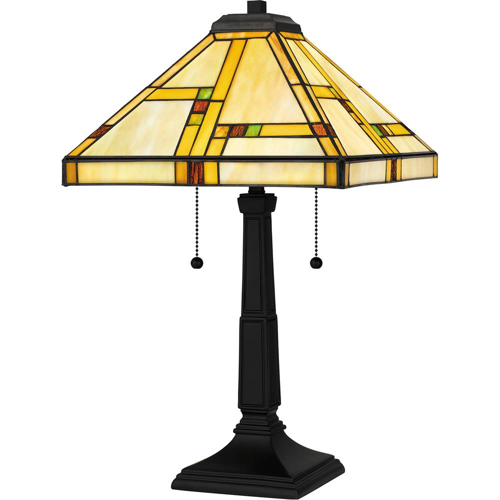 Quoizel Table lamp tiffany 2 lights matte black