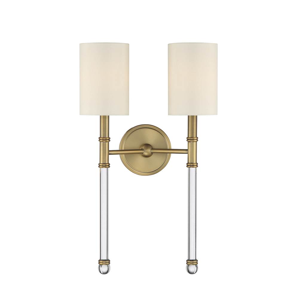 Savoy House Fremont 2-Light Wall Sconce in Warm Brass