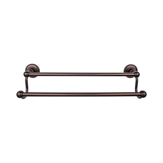 Top Knobs Edwardian Bath Towel Bar 24 In. Double - Beaded Bplate Oil Rubbed Bronze