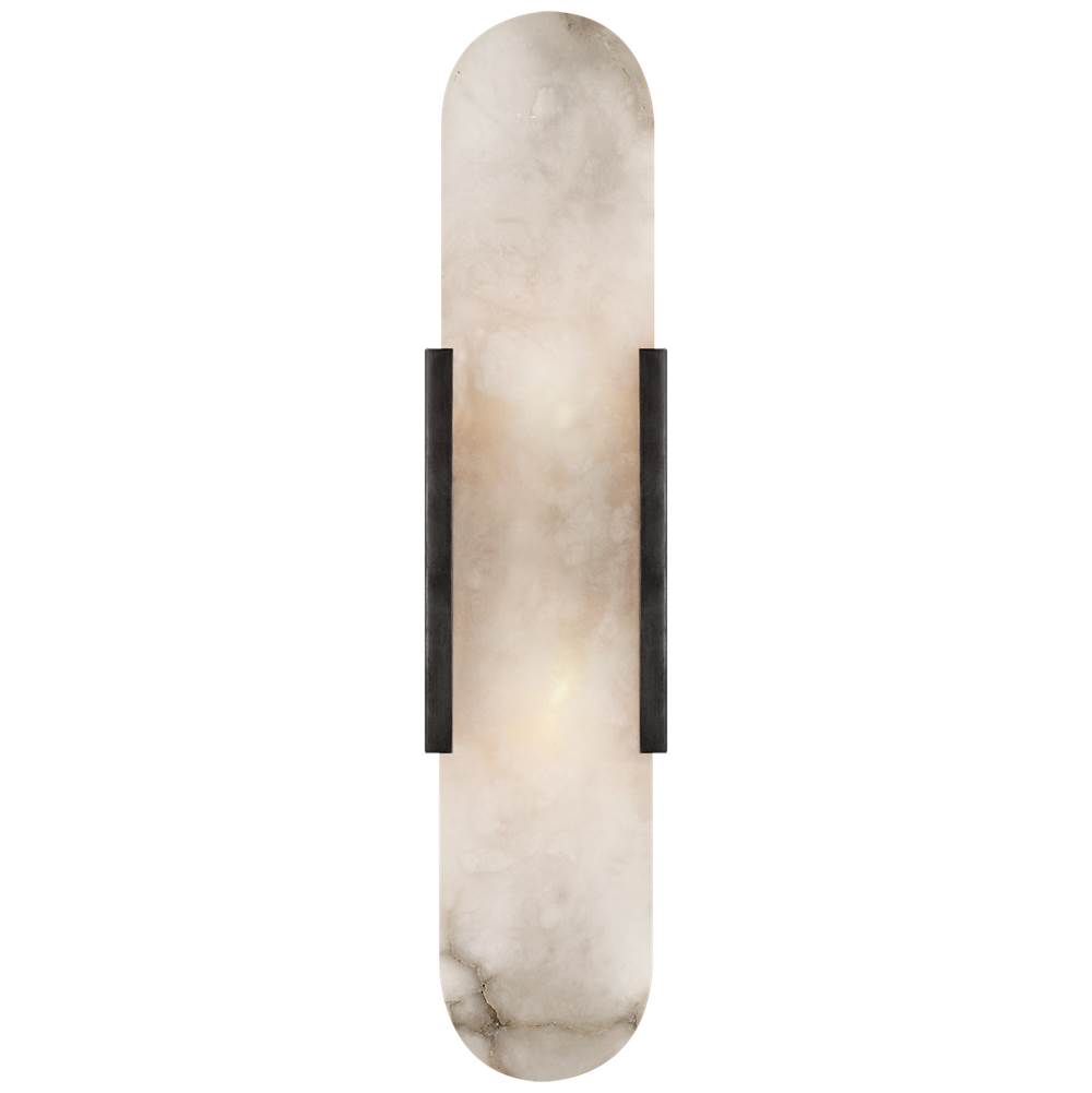 Visual Comfort Signature Collection Melange Elongated Sconce in Bronze with Alabaster