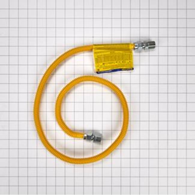 Whirlpool Dryer Gas Flex Line: Connector For Large Dryer, 4-Ft 1/2-In Mip X 1/2-In Fip, 1/2-In Od And 3/8-In Id