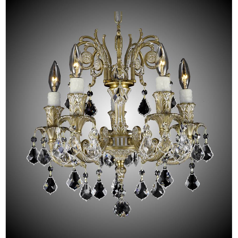 American Brass And Crystal 5 Light Finisterra Chandelier
