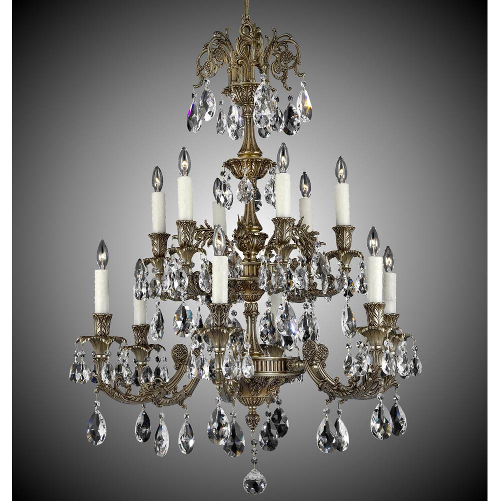 American Brass And Crystal 6+6 Light Finisterra Chandelier
