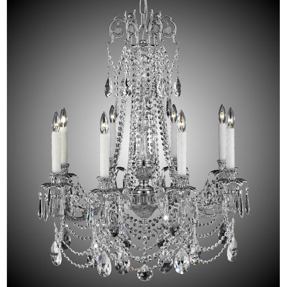 American Brass And Crystal 8 Light Finisterra with draping Chandelier