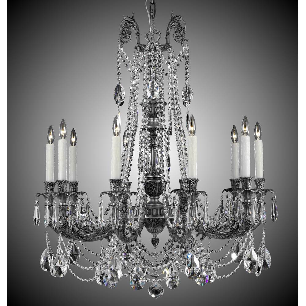 American Brass And Crystal 10 Light Finisterra with draping Chandelier