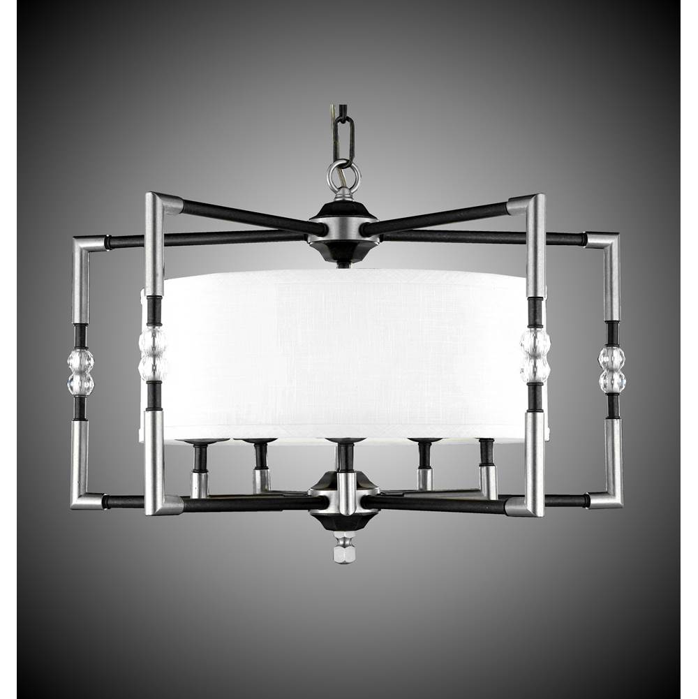 American Brass And Crystal 5 Light Magro Drum Shade Chandelier