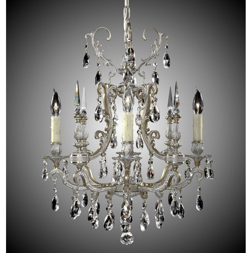American Brass And Crystal 4 Light Parisian Chandelier