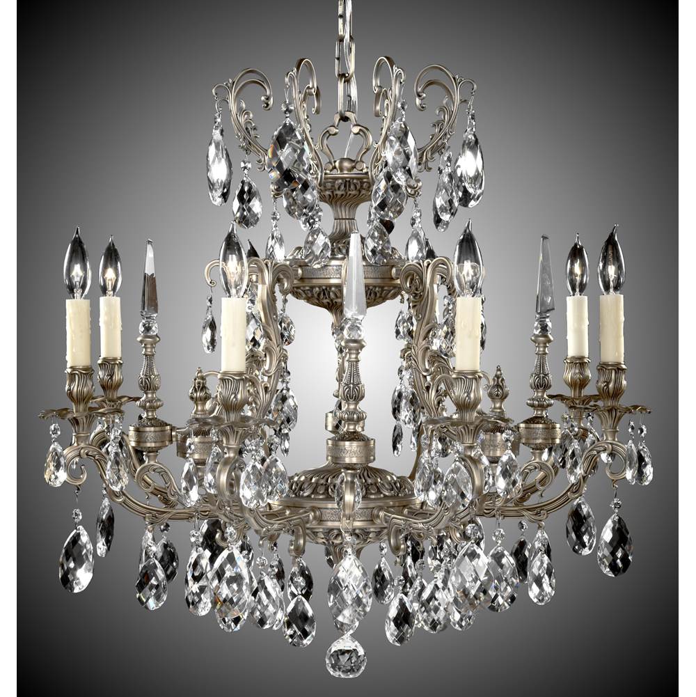 American Brass And Crystal 8 Light Parisian Chandelier