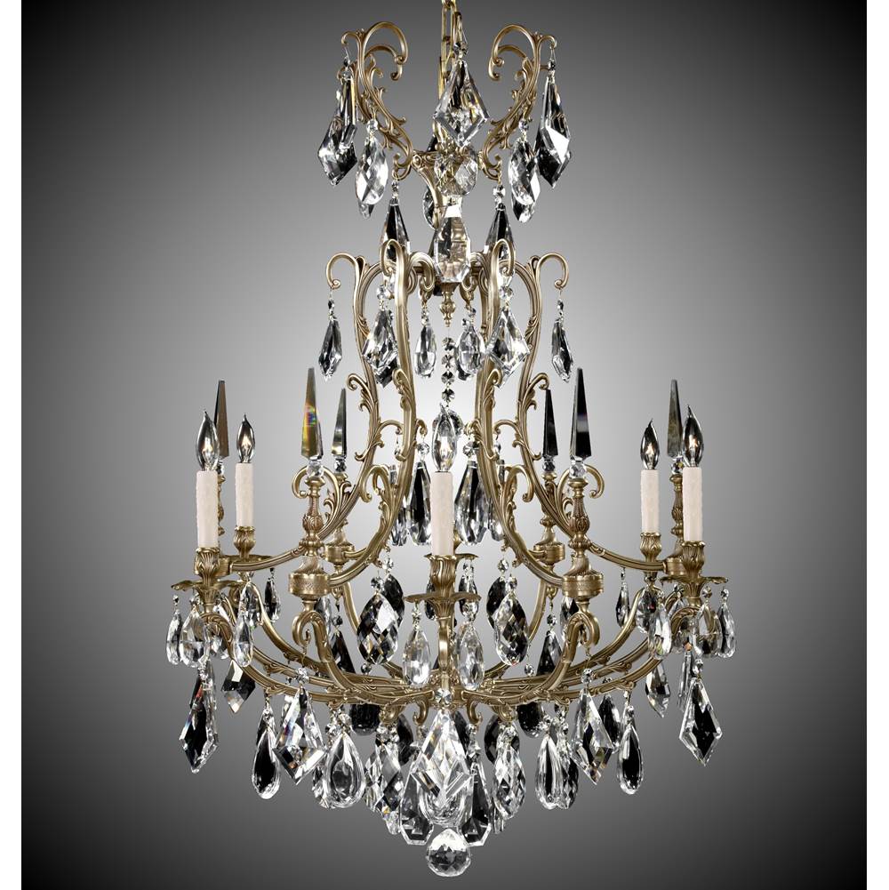 American Brass And Crystal 6 Light Parisian Chandelier