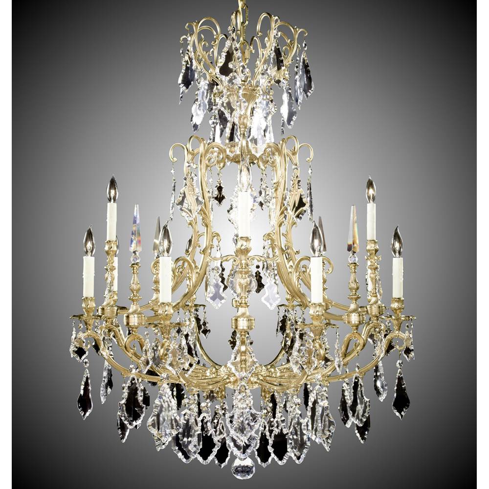 American Brass And Crystal 8+4 Light Parisian Chandelier