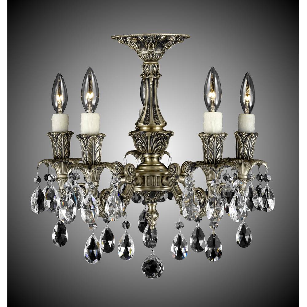 American Brass And Crystal 5 Light Finisterra Flush Mount