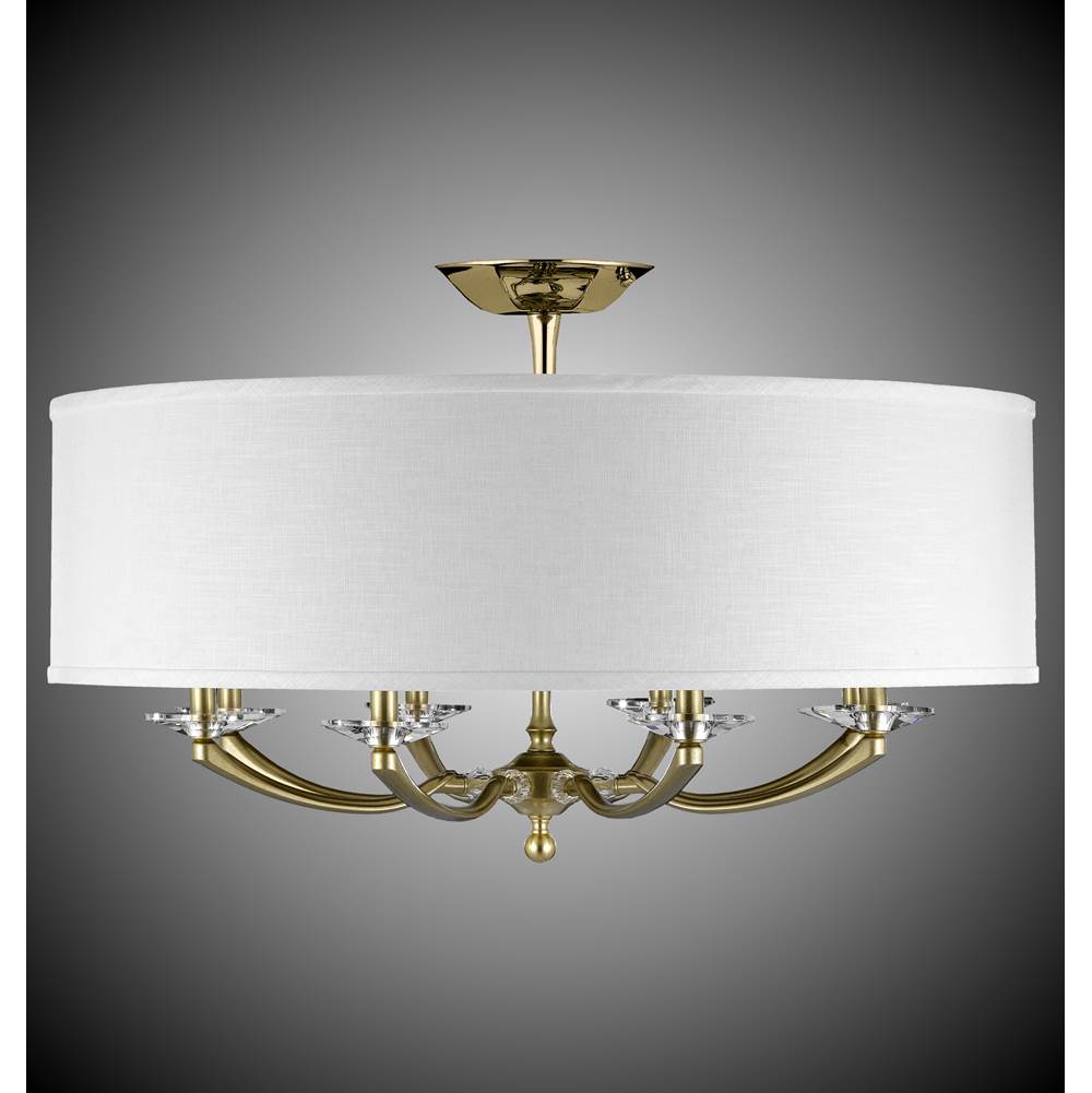 American Brass And Crystal 32 inch Kensington Drum Shade Flush Mount