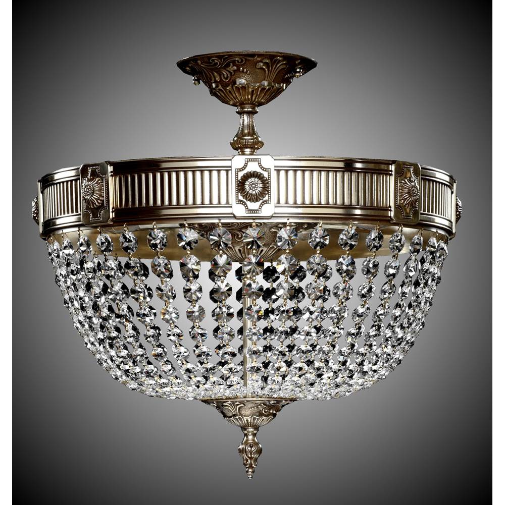 American Brass And Crystal 8 Light Valencia Flush Mount