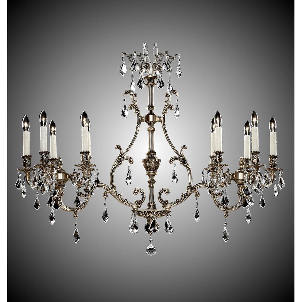 American Brass And Crystal 10 Light 2 Arm Chateau Island Light