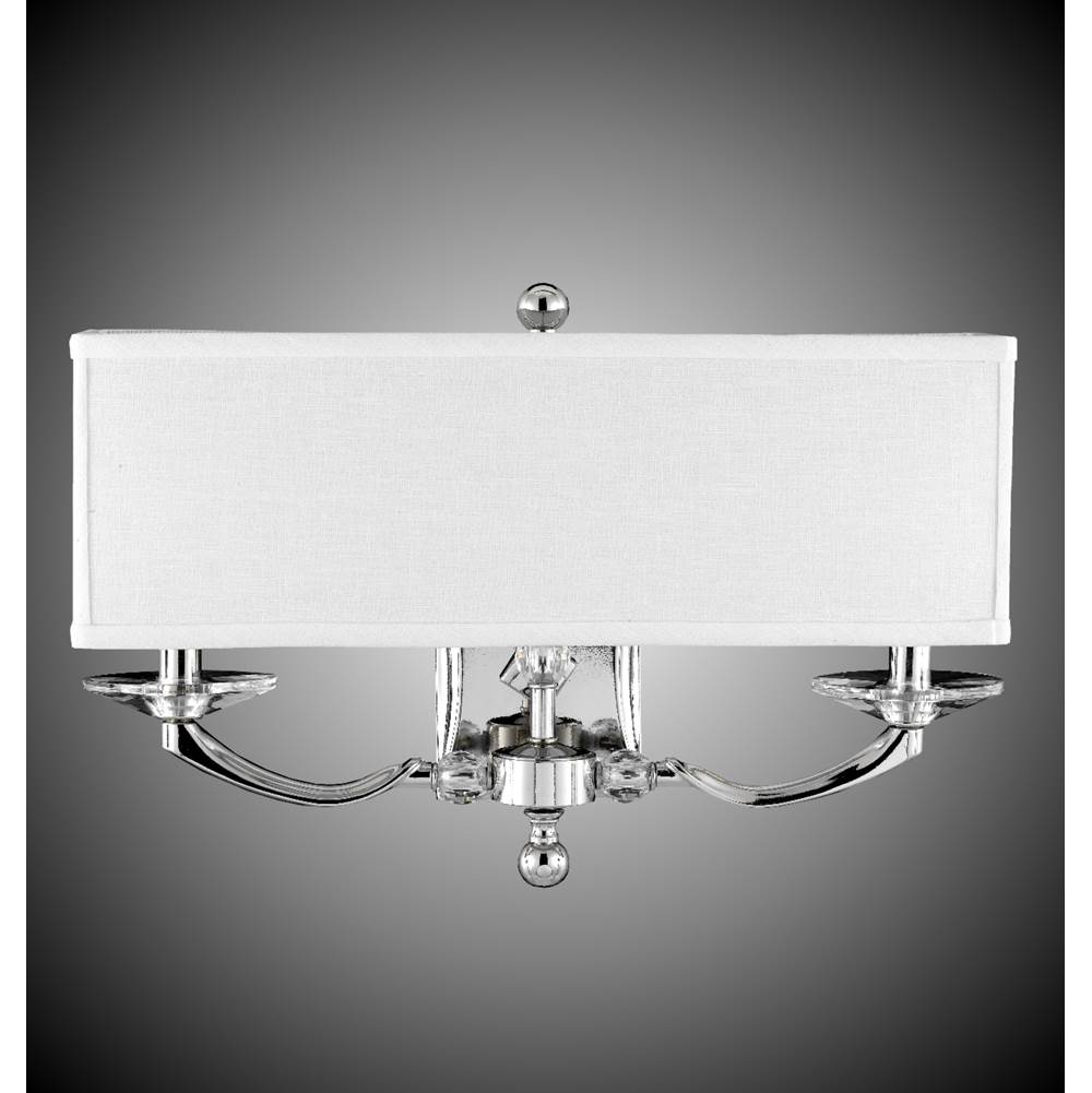 American Brass And Crystal 2 Light Kensington Wall Sconce with Rectangular Shade