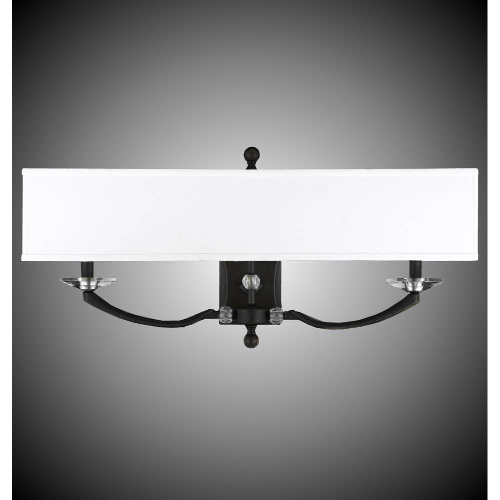 American Brass And Crystal 2 Light Kensington Wall Sconce with Extended Rectangular Shade