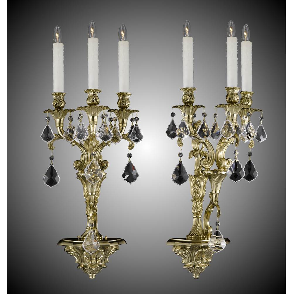 American Brass And Crystal 3 Light Extended Blairsden Wall Sconce
