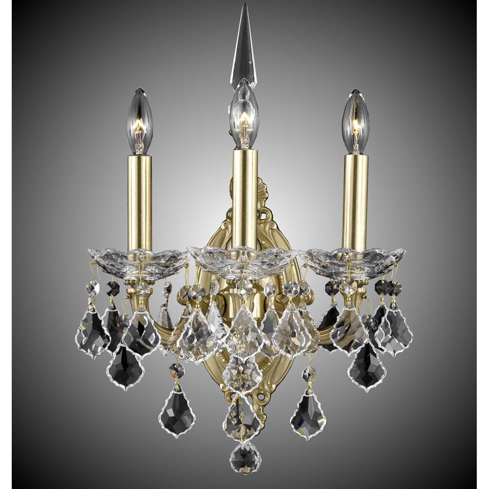 American Brass And Crystal 3 Light Venetian Wall Sconce