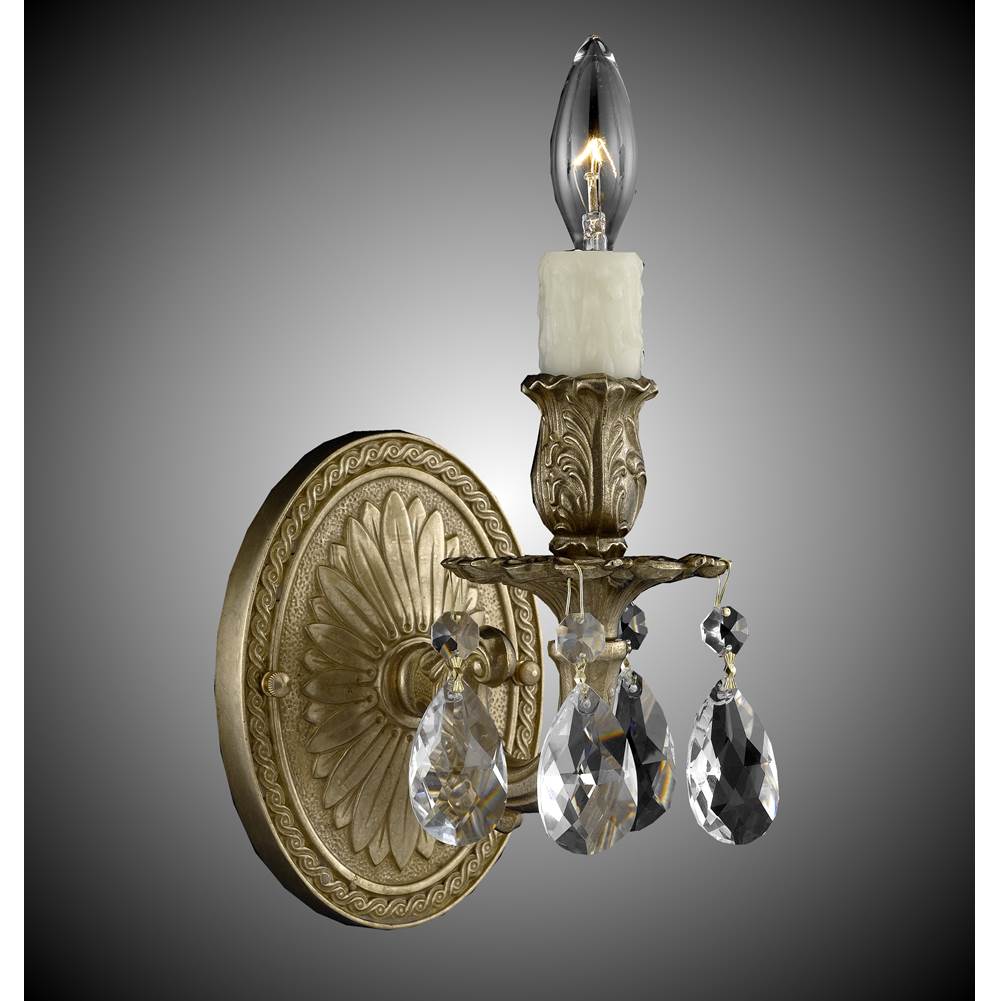 American Brass And Crystal 1 Light Circular Wall Sconce