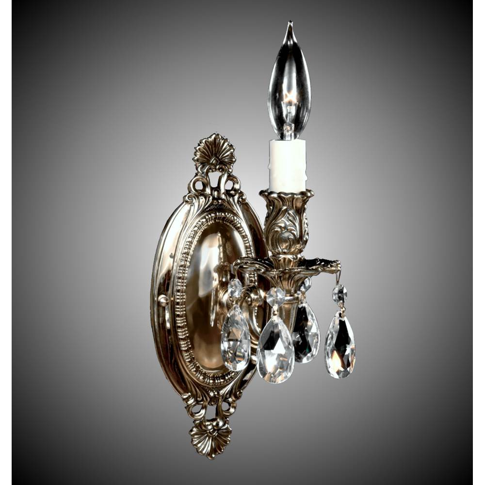 American Brass And Crystal 1 Light Oblong Wall Sconce